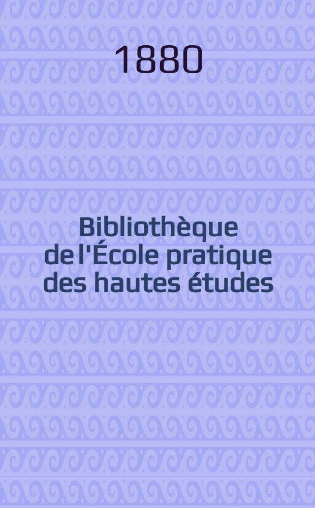 Bibliothèque de l'École pratique des hautes études : Publ. sous les auspices du Ministère de l'instruction publique. T.20, Art. № 1 : Étude des mammifères fossiles de Saint-Gérand le Puy, Allier