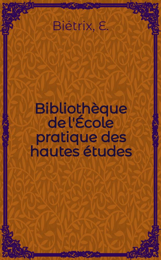 Bibliothèque de l'École pratique des hautes études : Publ. sous les auspices du Ministère de l'instruction publique. T.32, Art. № 6 : Observation sur un cas de monstruosité de l'appareil génital chez l'Helix pomatia