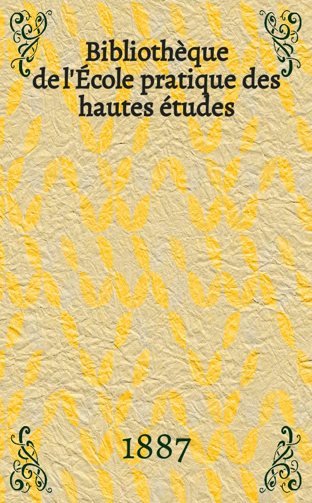 Bibliothèque de l'École pratique des hautes études : Publ. sous les auspices du Ministère de l'instruction publique. T.34 Part. 1, Art. № 1 : Études histologiques sur deux espèces du genre Eunice