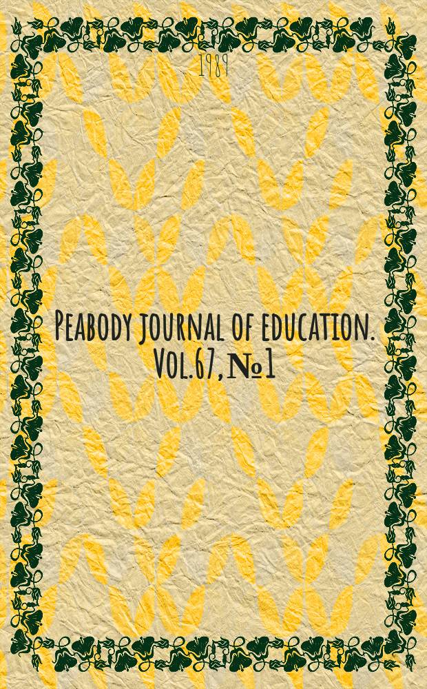 Peabody journal of education. Vol.67, №1 : Project STAR and class size policy