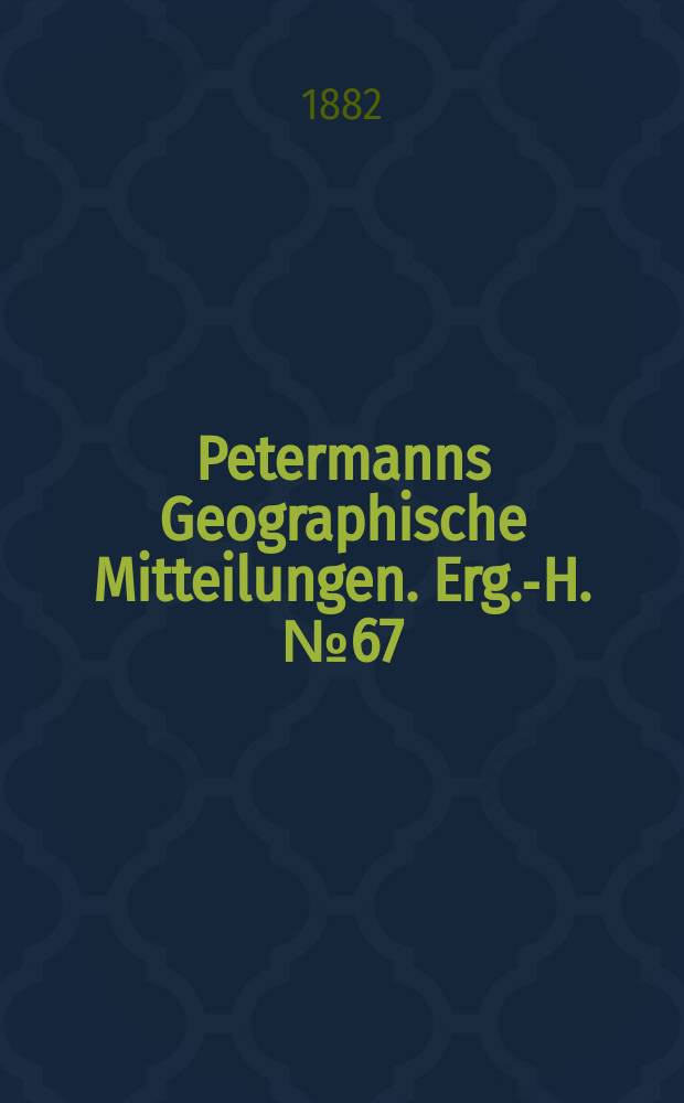 Petermanns Geographische Mitteilungen. Erg.-H. №67 : Versuch einer Ethnographie der Philippinen