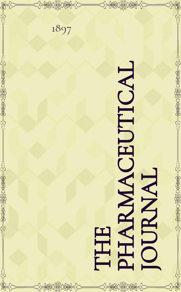 The Pharmaceutical journal : A weekly record of pharmacy and allied sciences Establ. 1841. Vol.5 (59), №1429