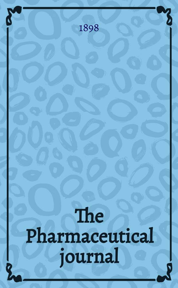 The Pharmaceutical journal : A weekly record of pharmacy and allied sciences Establ. 1841. Vol.6 (60), №1436