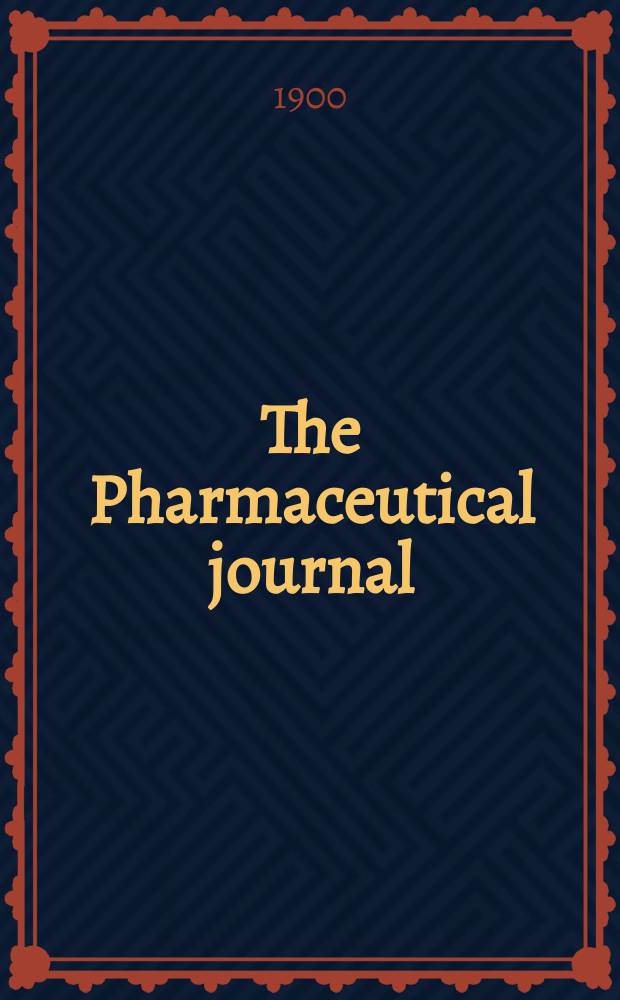 The Pharmaceutical journal : A weekly record of pharmacy and allied sciences Establ. 1841. Vol.10 (64), №1544