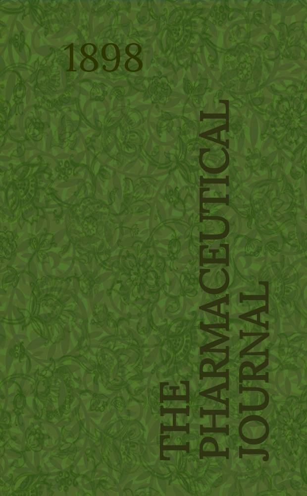 The Pharmaceutical journal : A weekly record of pharmacy and allied sciences Establ. 1841. Vol.6 (60), №1450