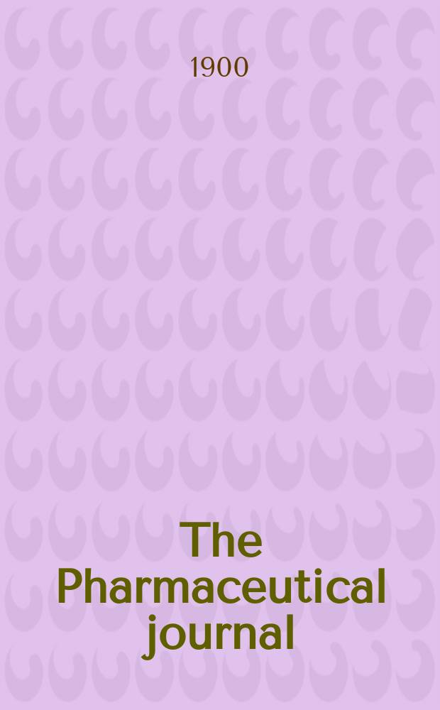 The Pharmaceutical journal : A weekly record of pharmacy and allied sciences Establ. 1841. Vol.10 (64), №1561
