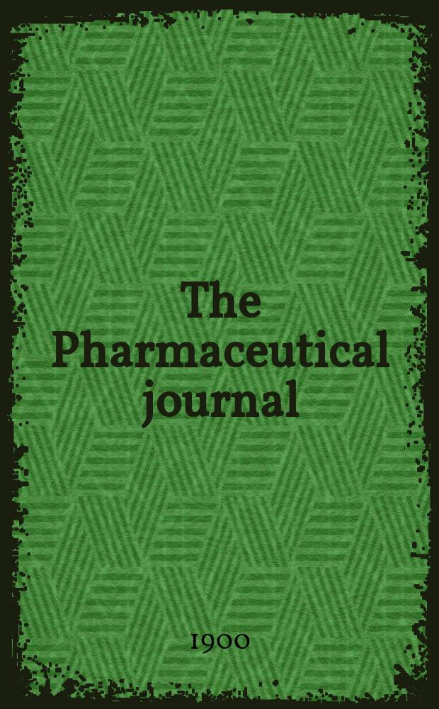 The Pharmaceutical journal : A weekly record of pharmacy and allied sciences Establ. 1841. Vol.11 (65), №1590