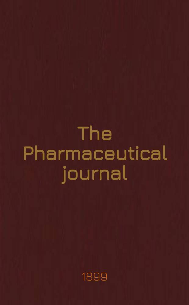 The Pharmaceutical journal : A weekly record of pharmacy and allied sciences Establ. 1841. Vol.9 (63), №1516
