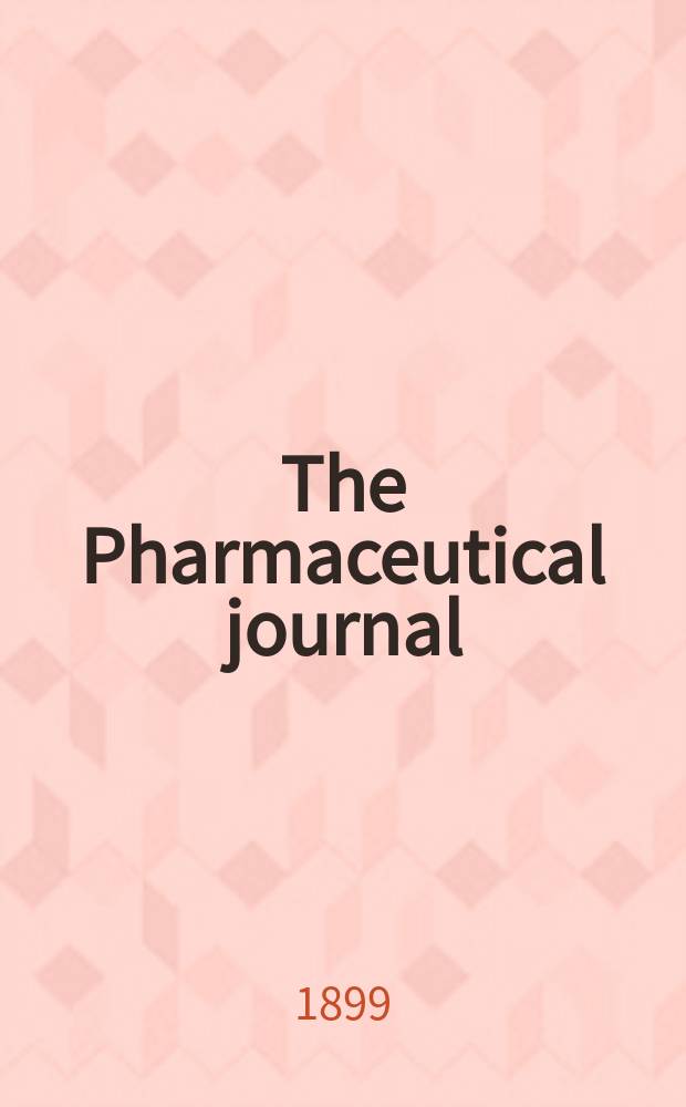 The Pharmaceutical journal : A weekly record of pharmacy and allied sciences Establ. 1841. Vol.8 (62), Index