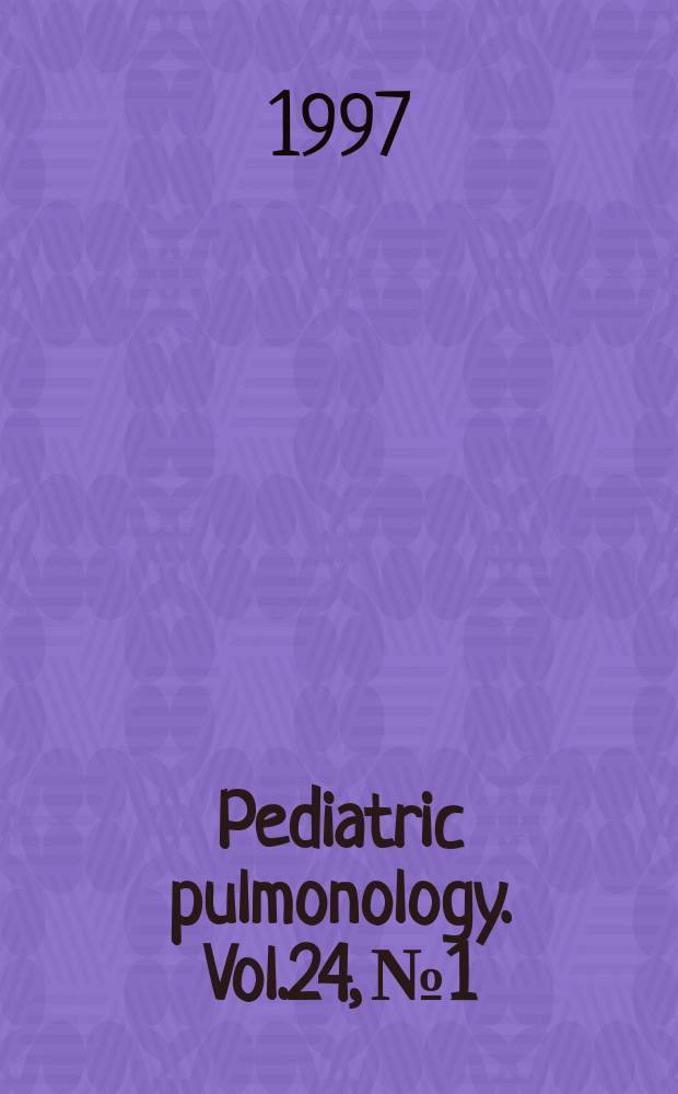 Pediatric pulmonology. Vol.24, №1