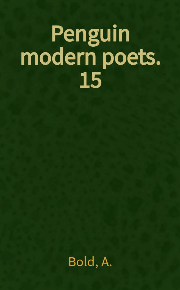 Penguin modern poets. 15 : [Verses]