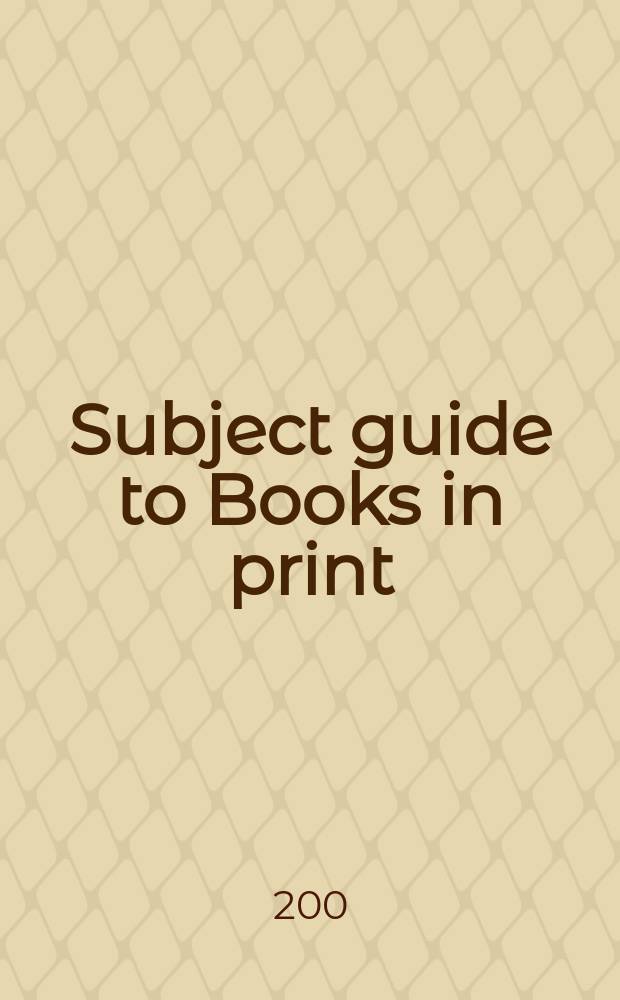 Subject guide to Books in print : An index to the Publishers' trade list annual. 2003/2004, Vol.2 (Ci – E)