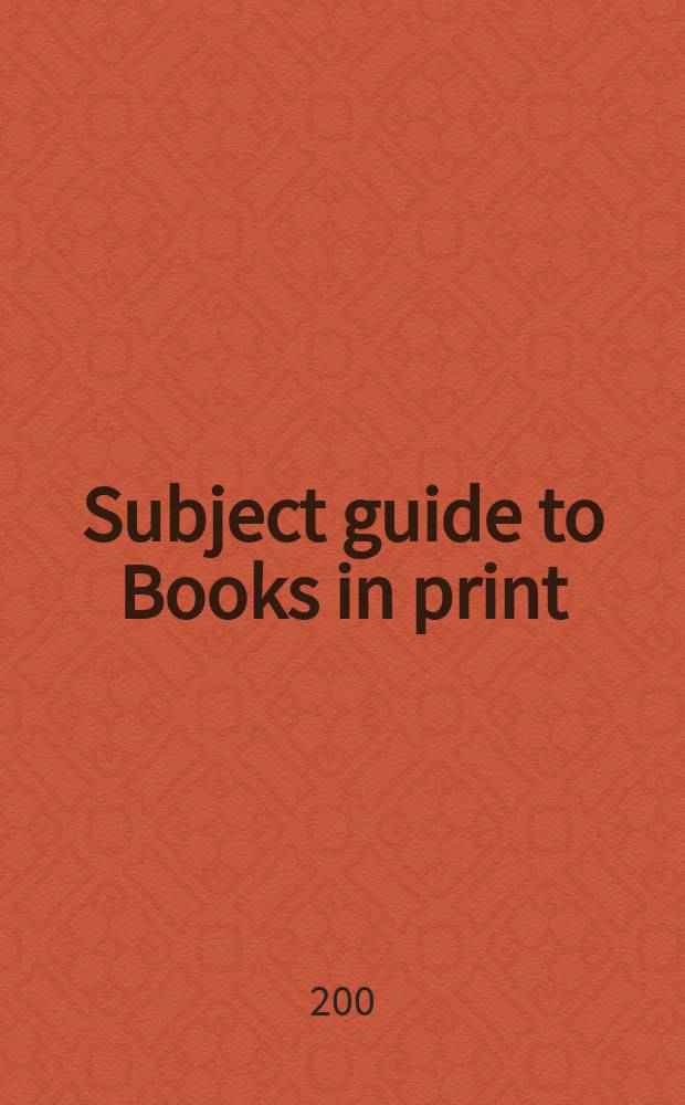 Subject guide to Books in print : An index to the Publishers' trade list annual. 2003/2004, Vol.4 (L – Pe)