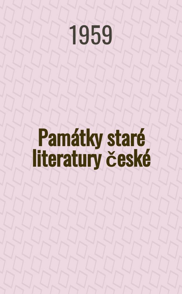 Památky staré literatury české : (Založila Matice česká). Sv.21 : Dvě legendy z doby Karlovy