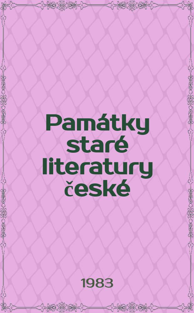 Památky staré literatury české : (Založila Matice česká). Sv.34 : Theriobulia