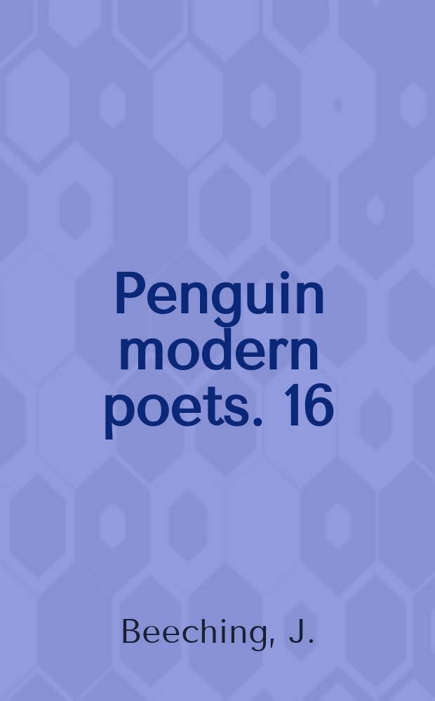 Penguin modern poets. 16 : [Verses]