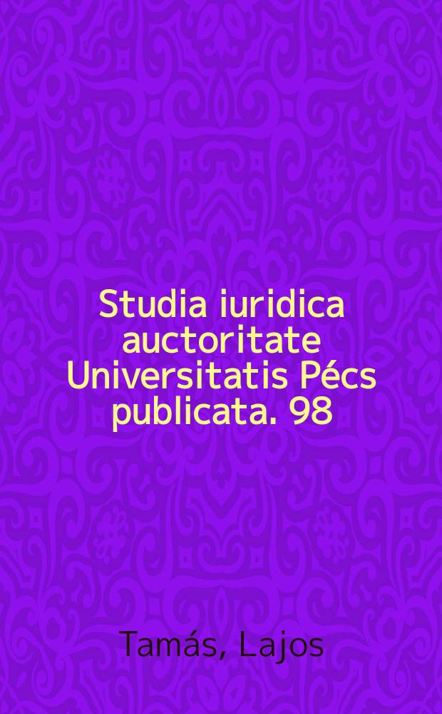 Studia iuridica auctoritate Universitatis P&eacute;cs publicata. 98 : Das Verantwortlichkeitssystem der Investitionsvertr&auml;ge