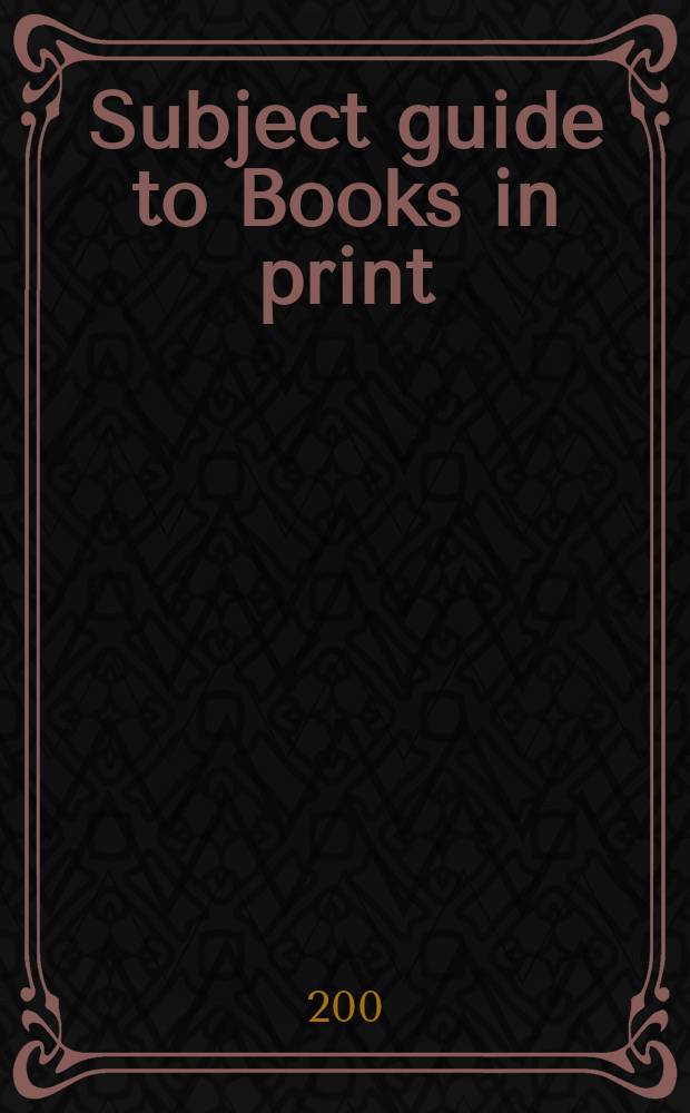 Subject guide to Books in print : An index to the Publishers' trade list annual. 2002/2003, Vol.2 (Ci – E)