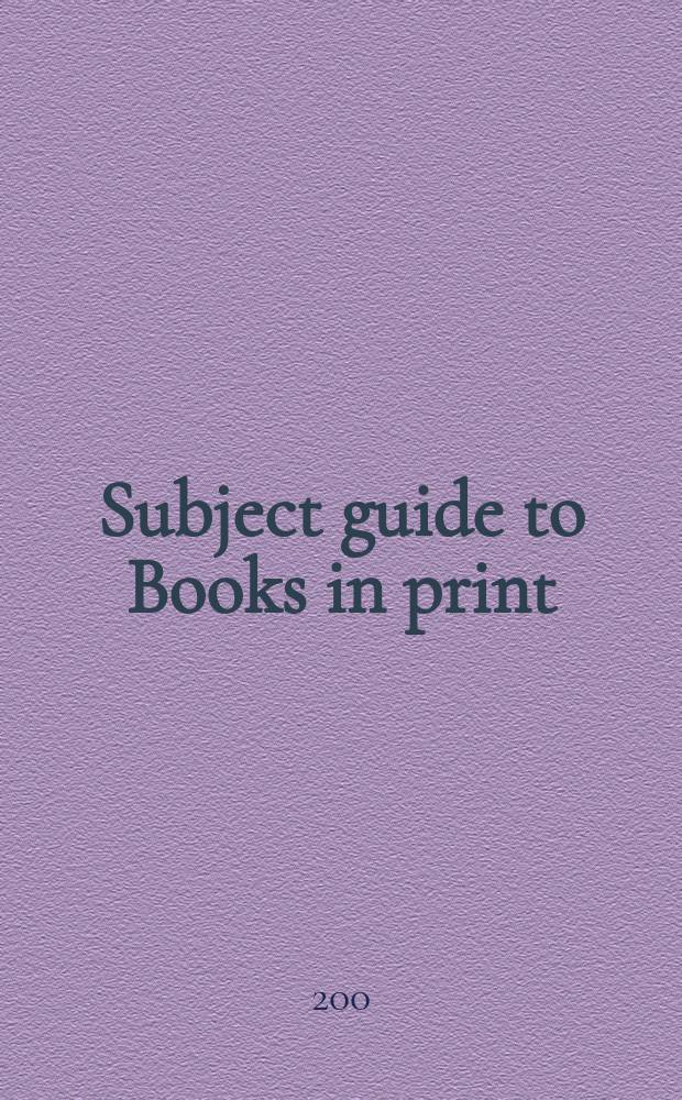 Subject guide to Books in print : An index to the Publishers' trade list annual. 2002/2003, Vol.3 (F – K)