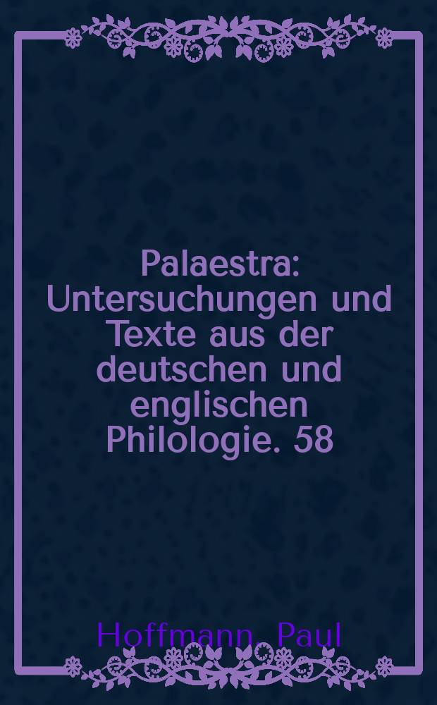 Palaestra : Untersuchungen und Texte aus der deutschen und englischen Philologie. 58 : Die Mischprosa Notkers des Deutschen