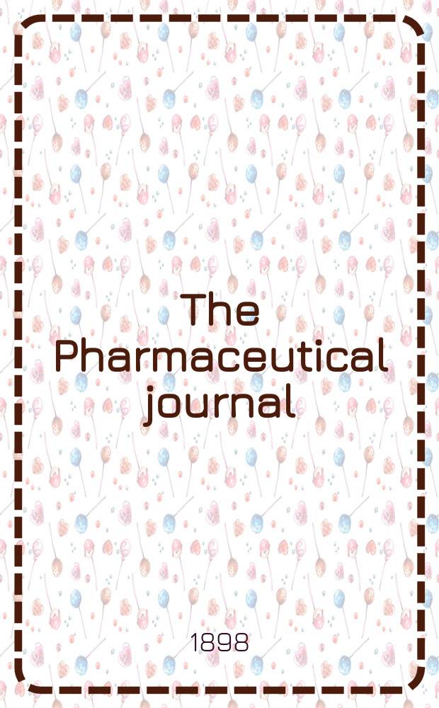 The Pharmaceutical journal : A weekly record of pharmacy and allied sciences Establ. 1841. Vol.7 (61), Index