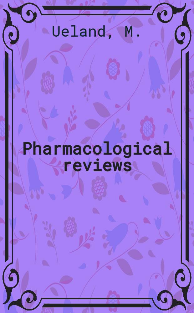 Pharmacological reviews : Appearing as part 2 of the December ... issue of the Journal of pharmacology and experimental therapeutics. Vol.34, №3 : Pharmacological and biochemical aspects of S-adenosylhomocysteine.... The Neuropharmacology of respiratory control