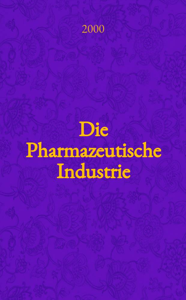 Die Pharmazeutische Industrie : Veröffentlichungen über alle Fragen der Herstellung und des Vertriebs pharmazeutischen Erzeugnisse Mitteilungsorgan des Bundesverbandes der Pharmazeutischen Industrie e. V. zu Frankfurt am Mein. Bd.62, H.2