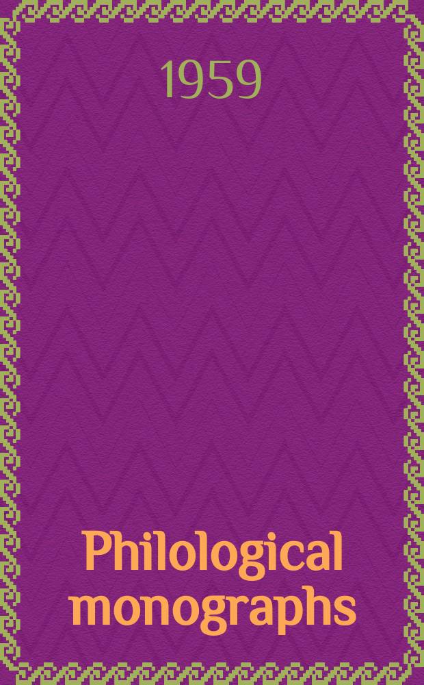 Philological monographs : Publ. by the ... American philological association. №19 : Plutarch's quotations