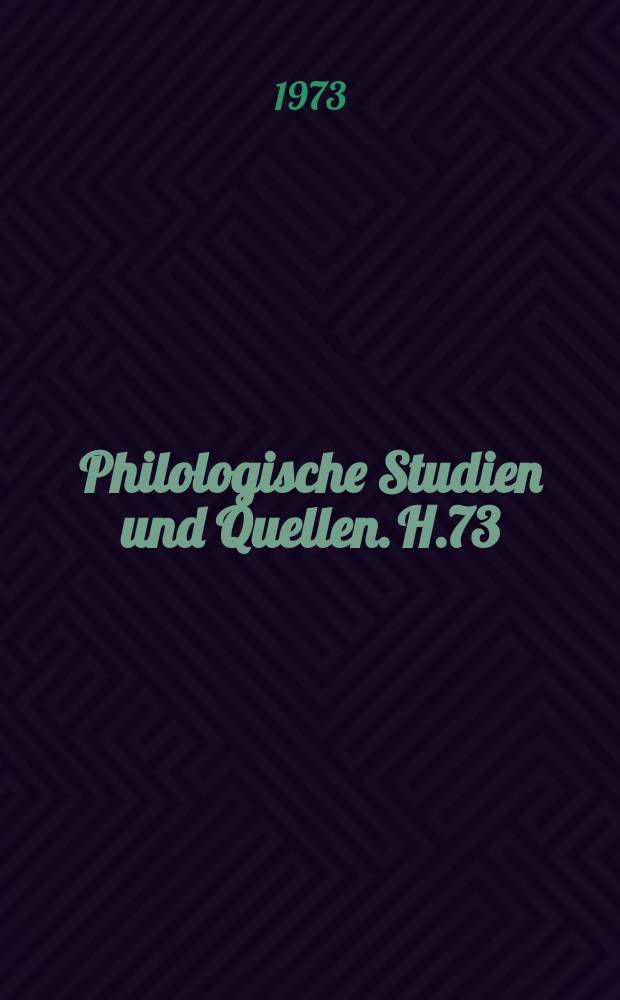 Philologische Studien und Quellen. H.73 : Rainer Maria Rilke und Maurice Maesterlinck