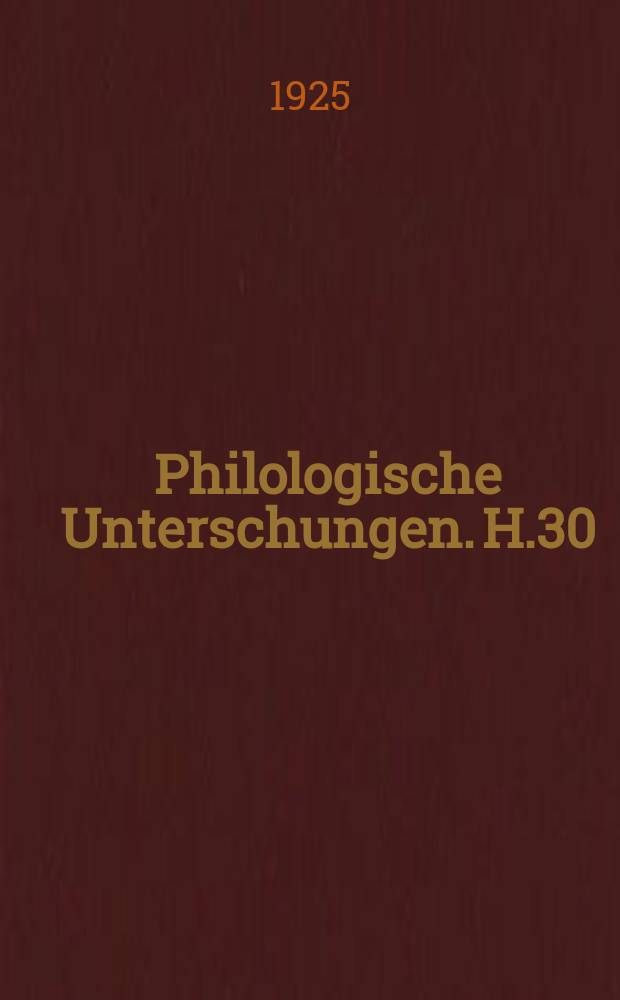 Philologische Unterschungen. H.30 : Chronologie der altattischen Kömödie