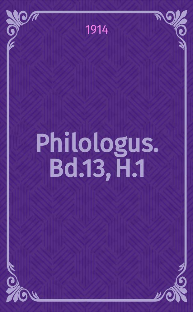 Philologus. Bd.13, H.1 : Der constructive Rhythmus in Ciceros reden