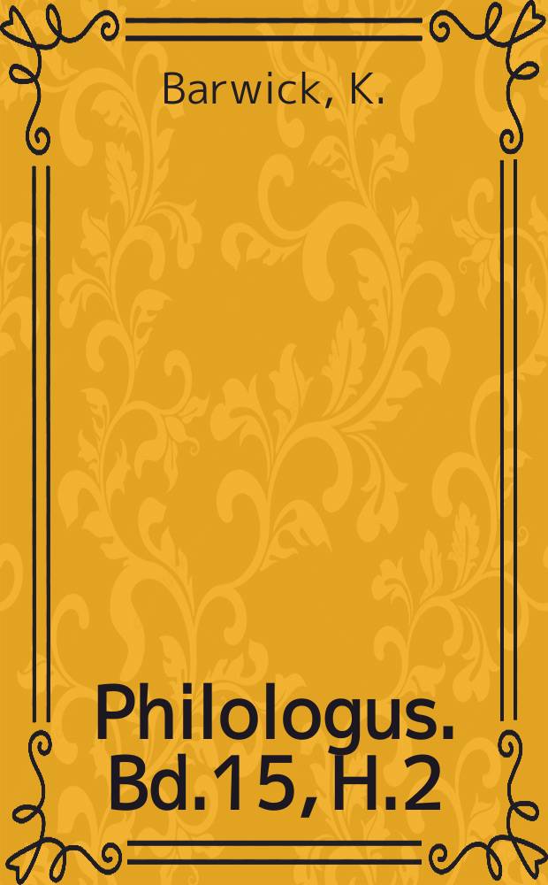 Philologus. Bd.15, H.2 : Remmius Palaemon