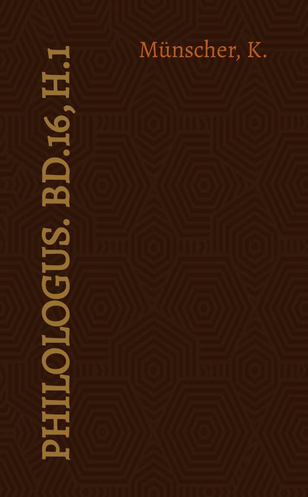 Philologus. Bd.16, H.1 : Senecas Werke