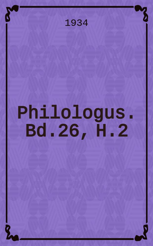 Philologus. Bd.26, H.2 : Die Komposition von Terenz' Adelphen und Plautus' Rudens