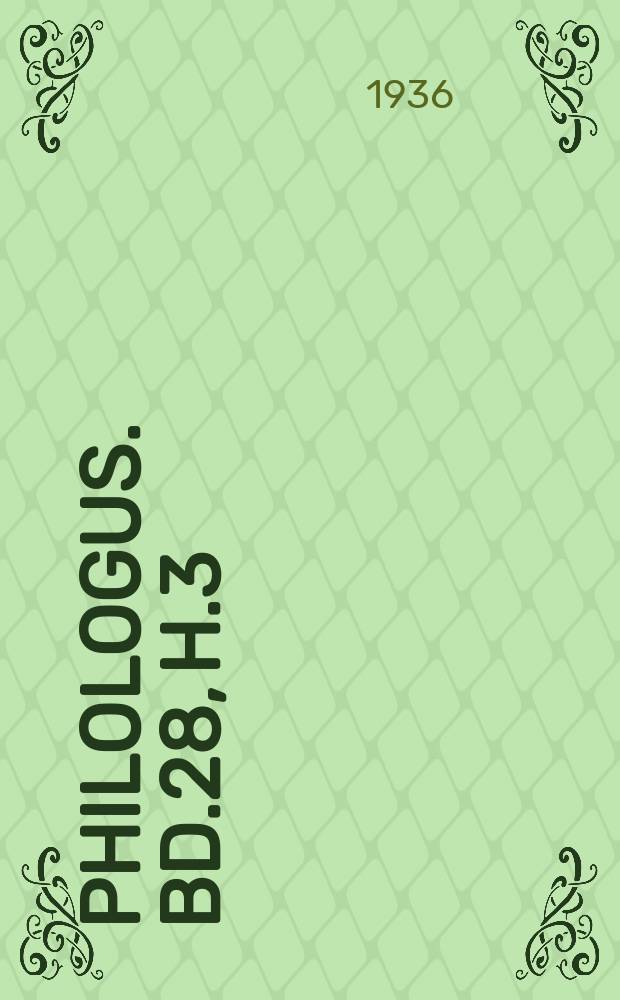 Philologus. Bd.28, H.3 : Die Sozialphilosophie der Stoa