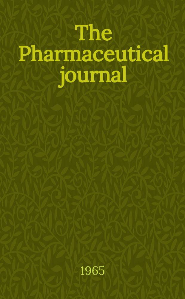 The Pharmaceutical journal : A weekly record of pharmacy and allied sciences Establ. 1841. Vol.[140] (194), №5290