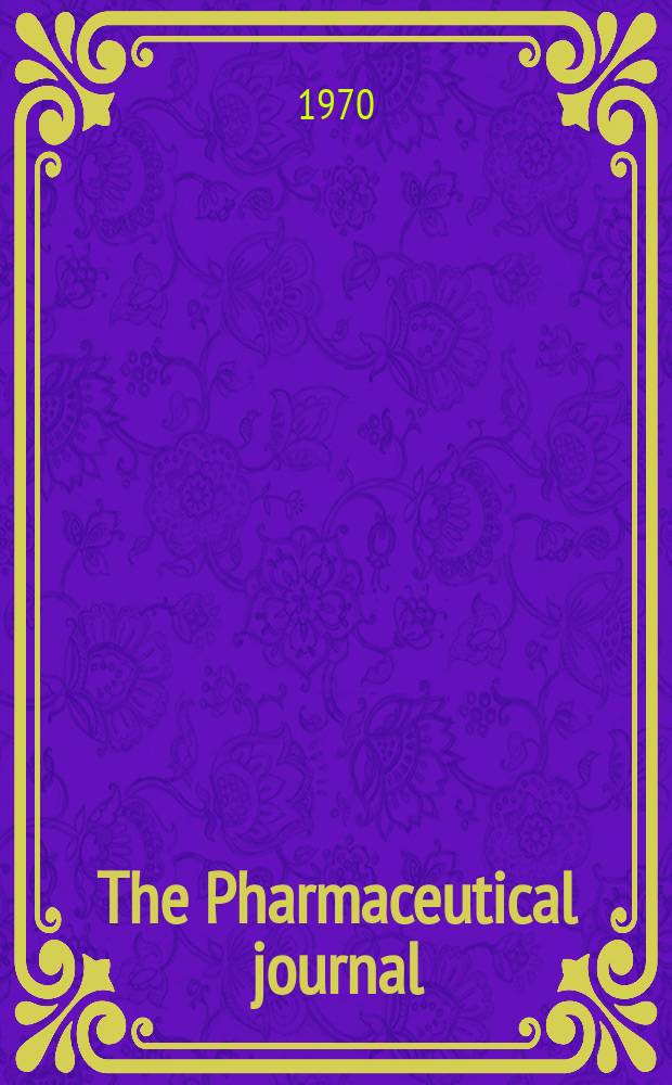 The Pharmaceutical journal : A weekly record of pharmacy and allied sciences Establ. 1841. Vol.205, Указатель