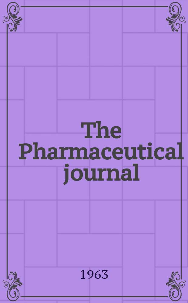 The Pharmaceutical journal : A weekly record of pharmacy and allied sciences Establ. 1841. Vol.136 (190), №5199