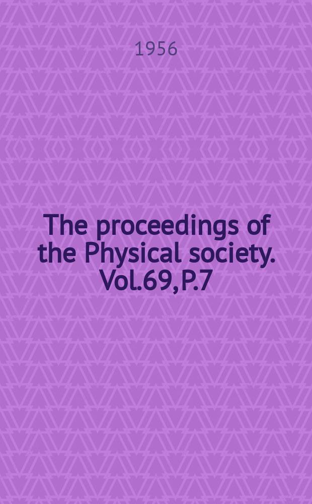 The proceedings of the Physical society. Vol.69, P.7(439)