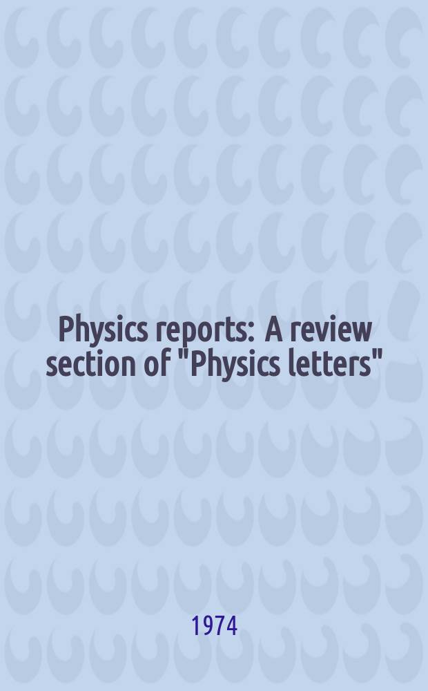 Physics reports : A review section of "Physics letters" (Sect. C). Vol.13, №2 : Hadronic aspects of photon-nucleus interactions