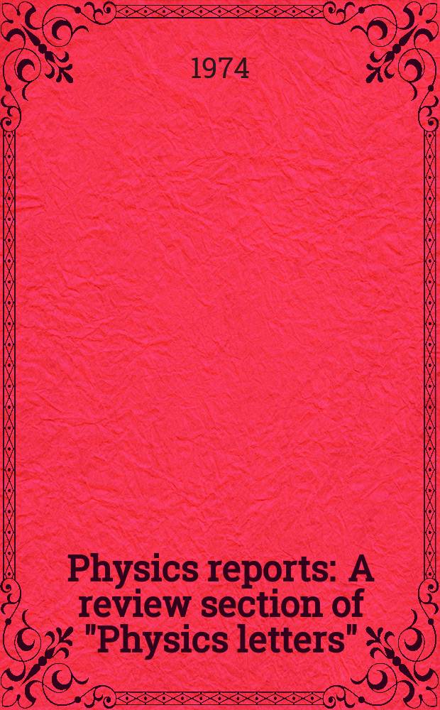 Physics reports : A review section of "Physics letters" (Sect. C). Vol.14, №5 : Thermodynamics of spin ...