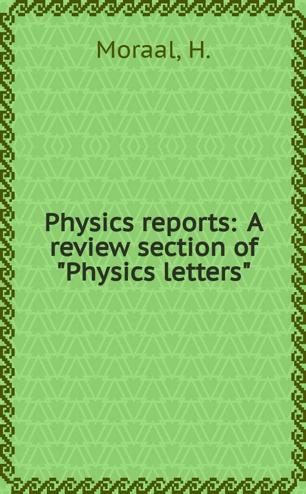 Physics reports : A review section of "Physics letters" (Sect. C). Vol.17, №5 : Quantum kinetic theory ...