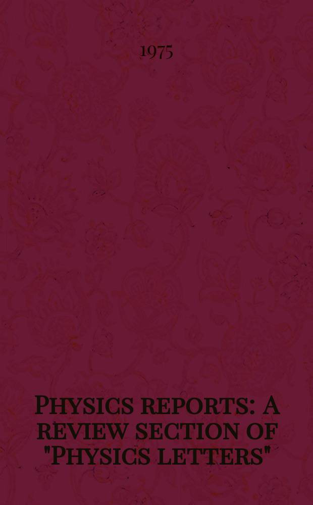 Physics reports : A review section of "Physics letters" (Sect. C). Vol.18, №2 : A study of nuclear response function