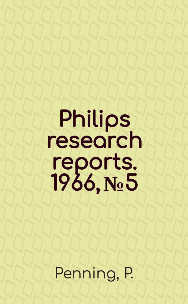 Philips research reports. 1966, №5 : Theory of x-ray diffication in unstrained and lightly strained perfect crystals