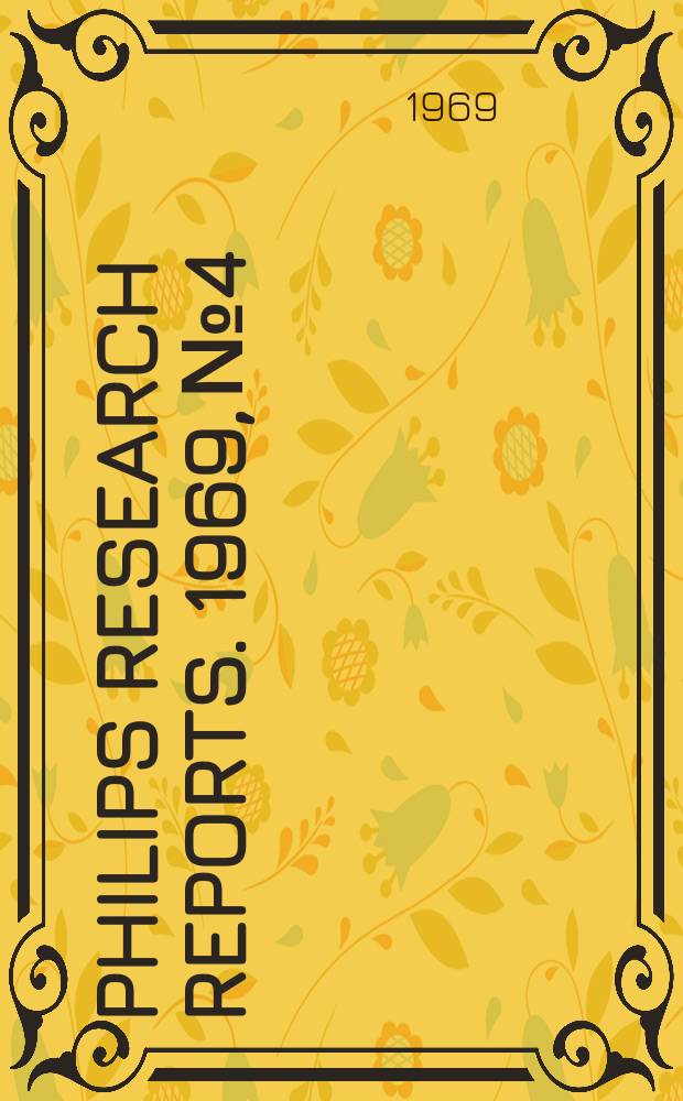 Philips research reports. 1969, №4 : Reflection trockner und feuchter Strassenbeläge