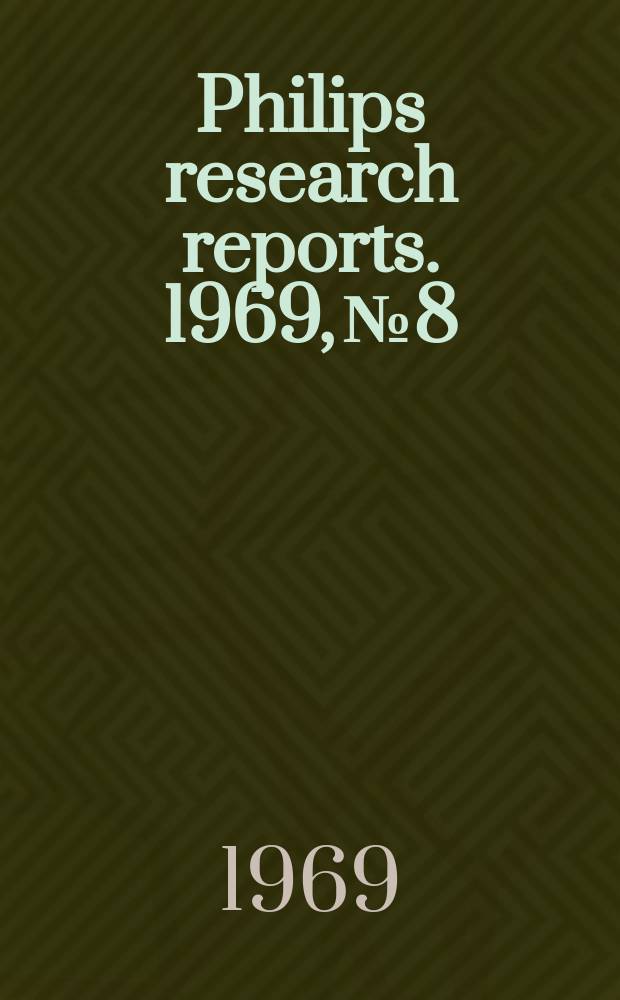 Philips research reports. 1969, №8 : Electrical transport phenomena in Mn Te, an antiferromagnetic semiconductor