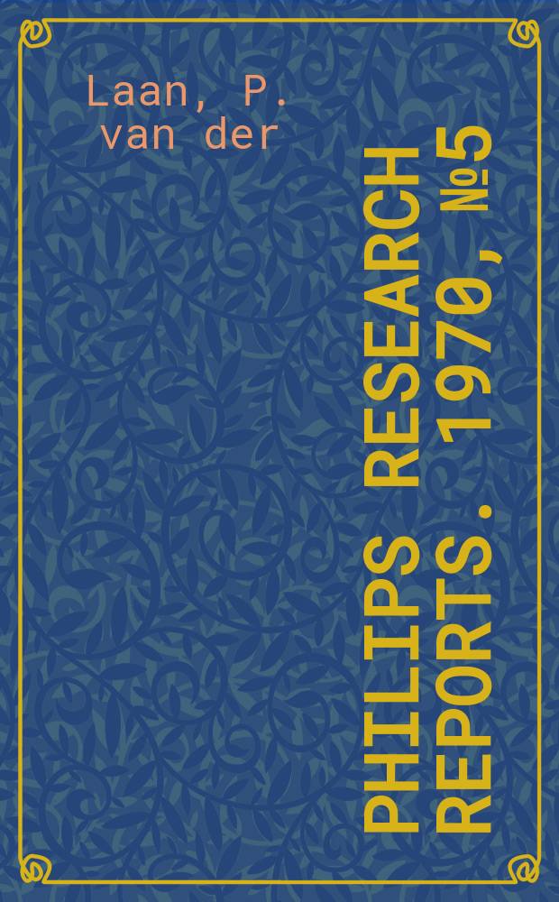 Philips research reports. 1970, №5 : Simple distribution free confidence intervals for a difference in location