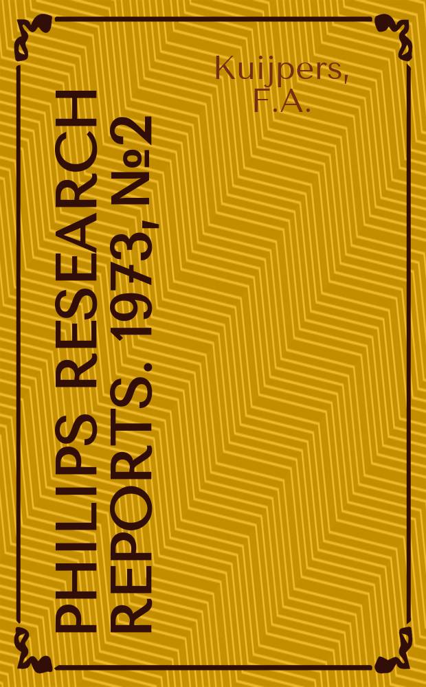 Philips research reports. 1973, №2 : RCo5 - H and related systems