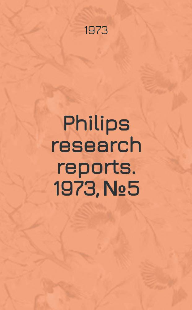 Philips research reports. 1973, №5 : Radiative transfer between closely