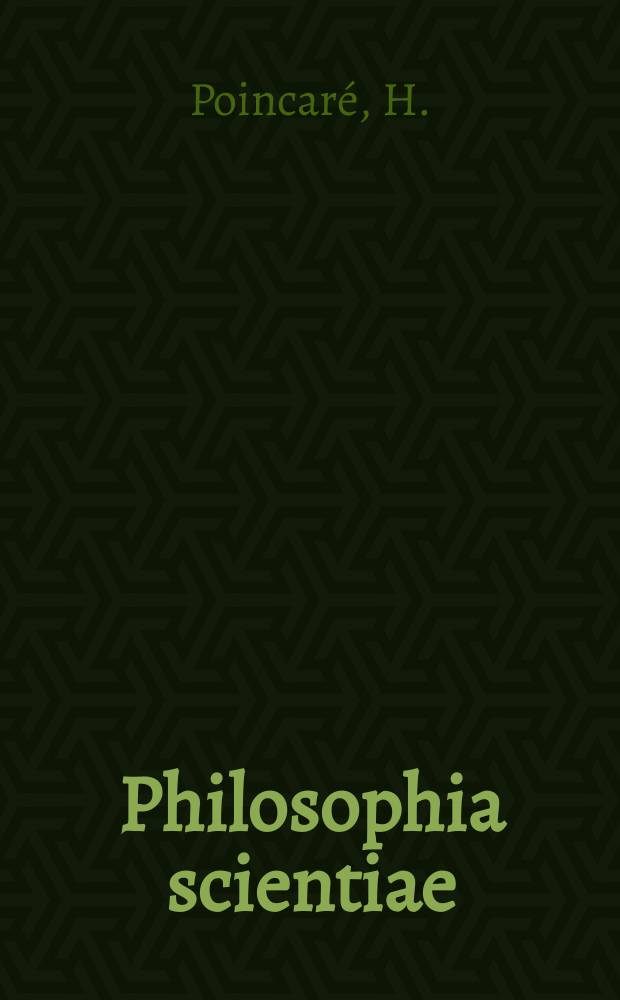 Philosophia scientiae : Trav. d'histoire et de philosophie des sciences Rev. period. publ. par les Archives- centre d' études et de recherche Henri- Poincaré (ACERHP) Univ. Nancy 2- CNRS. 3 : Science et méthode
